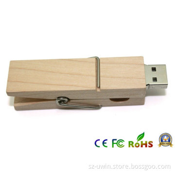 Wooden Clothes-Peg Shape USB Thumb Drive 16GB (MT008)